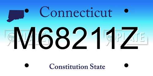 M68211Z Connecticut License Plate