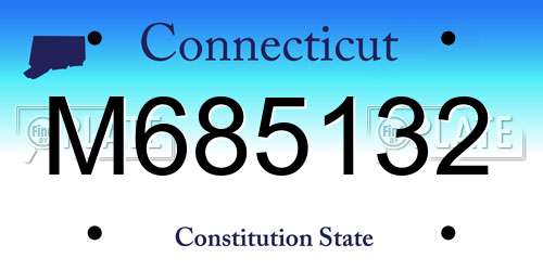 M685132 Connecticut License Plate