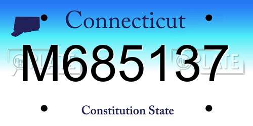 M685137 Connecticut License Plate
