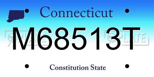M68513T Connecticut License Plate