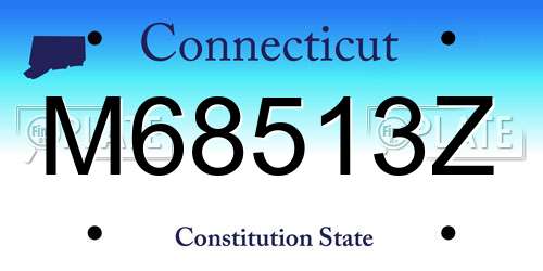 M68513Z Connecticut License Plate