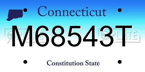 M68543T Connecticut License Plate