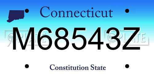 M68543Z Connecticut License Plate