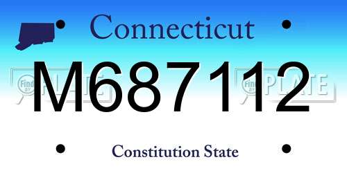 M687112 Connecticut License Plate