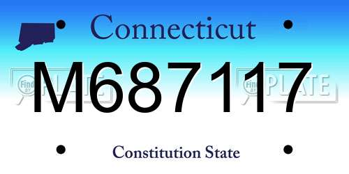 M687117 Connecticut License Plate