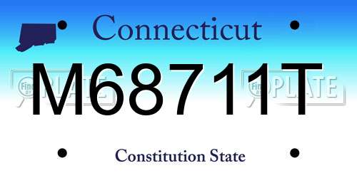 M68711T Connecticut License Plate
