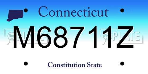M68711Z Connecticut License Plate
