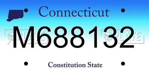 M688132 Connecticut License Plate