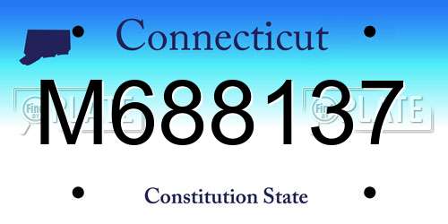 M688137 Connecticut License Plate