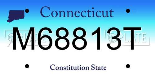 M68813T Connecticut License Plate