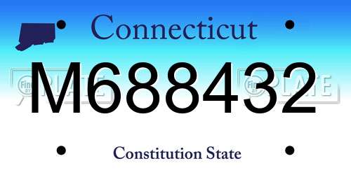 M688432 Connecticut License Plate