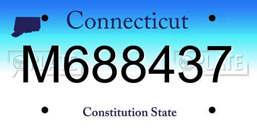 M688437 Connecticut License Plate