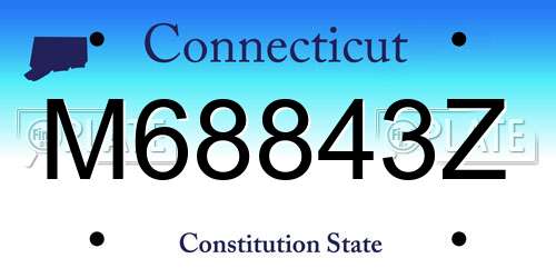 M68843Z Connecticut License Plate