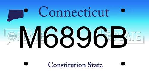 M6896B Connecticut License Plate