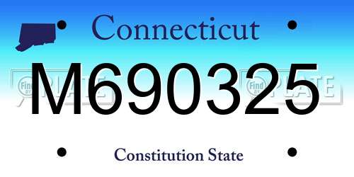 M690325 Connecticut License Plate