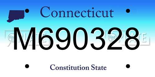M690328 Connecticut License Plate