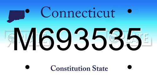 M693535 Connecticut License Plate