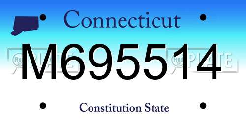 M695514 Connecticut License Plate