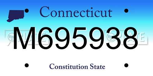 M695938 Connecticut License Plate