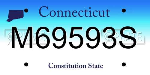 M69593S Connecticut License Plate
