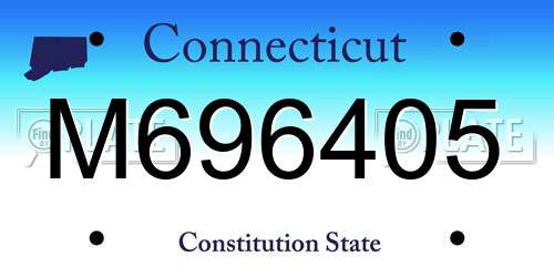 M696405 Connecticut License Plate