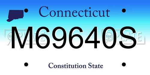 M69640S Connecticut License Plate