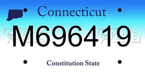 M696419 Connecticut License Plate