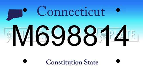 M698814 Connecticut License Plate