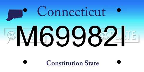 M69982I Connecticut License Plate
