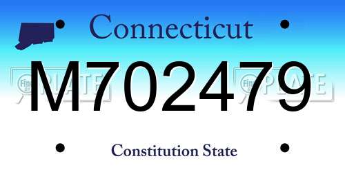 M702479 Connecticut License Plate
