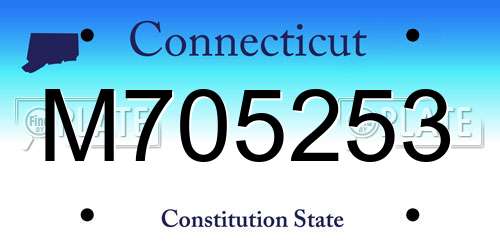 M705253 Connecticut License Plate