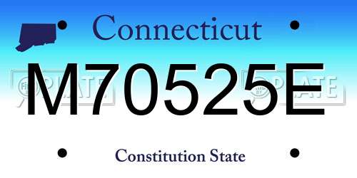 M70525E Connecticut License Plate