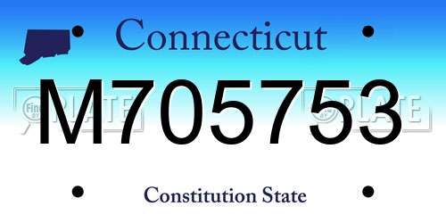 M705753 Connecticut License Plate