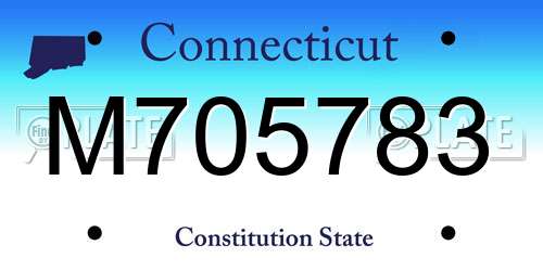 M705783 Connecticut License Plate