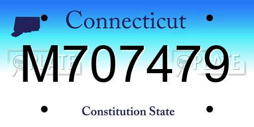 M707479 Connecticut License Plate