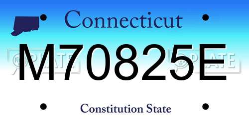 M70825E Connecticut License Plate