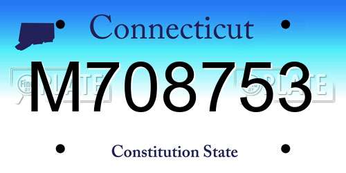 M708753 Connecticut License Plate