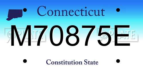 M70875E Connecticut License Plate
