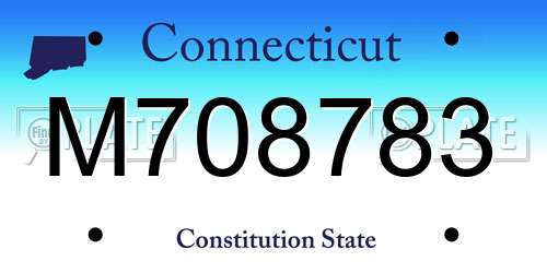 M708783 Connecticut License Plate