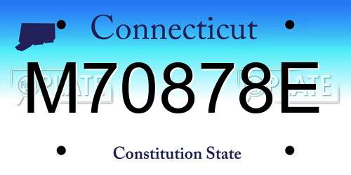 M70878E Connecticut License Plate