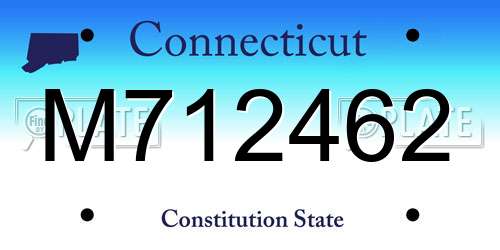 M712462 Connecticut License Plate
