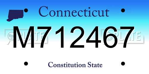 M712467 Connecticut License Plate