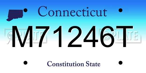 M71246T Connecticut License Plate