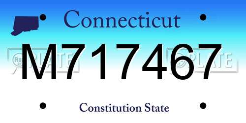 M717467 Connecticut License Plate