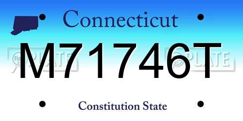 M71746T Connecticut License Plate