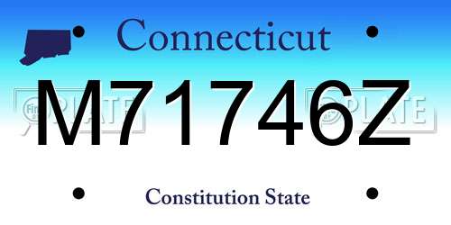 M71746Z Connecticut License Plate