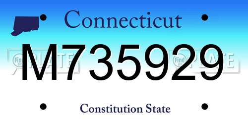 M735929 Connecticut License Plate