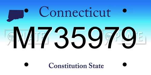M735979 Connecticut License Plate