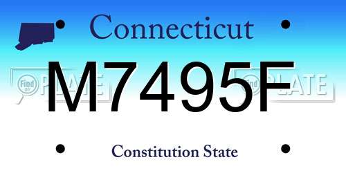 M7495F Connecticut License Plate
