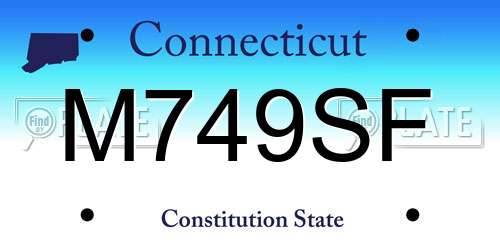 M749SF Connecticut License Plate